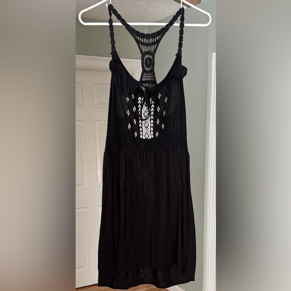American Eagle Outfitters Black White Crochet Boho Dress Women’s Size S Small